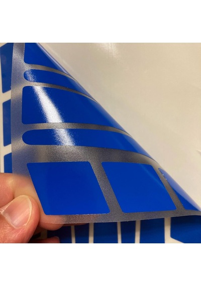Şerit Tasarımlı Azur Mavi Motosiklet Kask Sticker Çınar Extreme