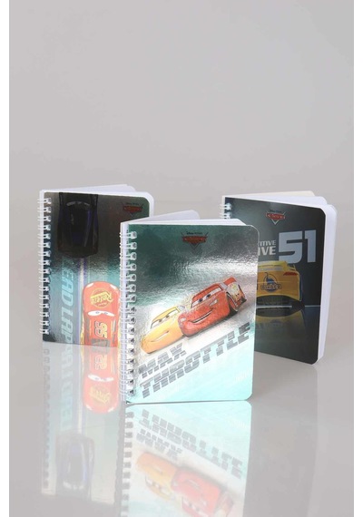 Lisanslı Cars Çizgili Not Defteri / Bloknot 80 Yaprak Altın