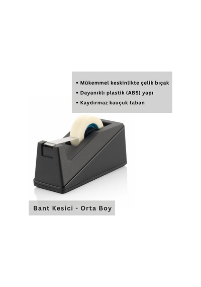 Ofis Ve Ev İçin Bant Kesici - Ergonomik, Kaydırmaz Taban, 19mm X 1