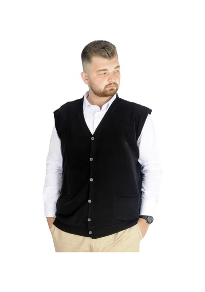 Mode Xl Büyük Beden Erkek Yelek Selanik 20545 Siyah 001