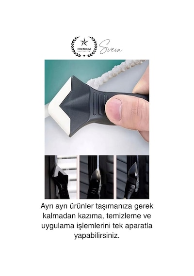 3'ü 1 Arada Fayans Derz Dolgu Silikon Kazıyıcı Sıyırıcı Uygulayıcı Aparat Mutfak Banyo Kapı Pencere