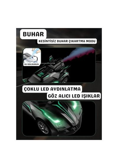 Mj Toys Uzaktan Kumandalı Şarjlı Duman Atan Araba 1:20 Full Fonksiyon Kum