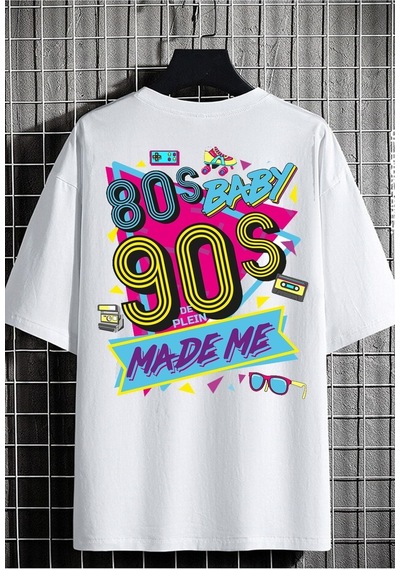 Noıssey Chulchan Shop Beyaz Oversize Unisex 80's 90's Baskılı % 100 Pamuk T-shirt