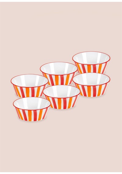 The Mia Joy Çorba Kasesi 6lı Set Kırmızı 14 Cm Kırmızı