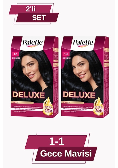 Palette Deluxe 1 - 1 Gece Mavisi X 2 Adet Saç Boyası