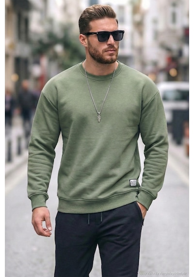 Buratti Regular Fit Bisiklet Yaka Pamuklu Içi Tüylü Yumuşak Şardonlu Erkek Sweat 5905255 Elma