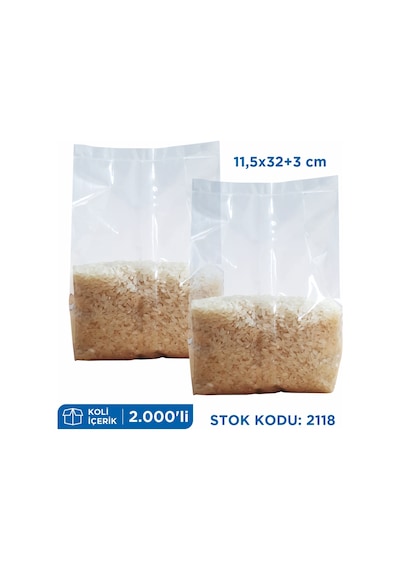 11X32+3 Cm 2.000 Adet Kuruyemiş Çikolata Baharat Kahve Poşeti