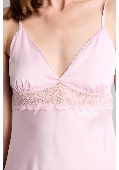Defacto Regular Fıt V Yaka Saten Askılı Açık Pembe Gecelik H0364ax26smpn648 Pembe-pn648