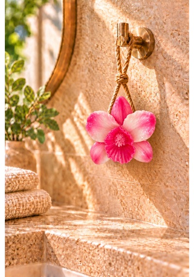 Dekoratif Kokulu Sabun & Peeling Etkili Asılabilir Dekoratif Banyo Sabunu &pembe Orkide Katı Sabun 10,5x10 Cm - 938178879 Diğer