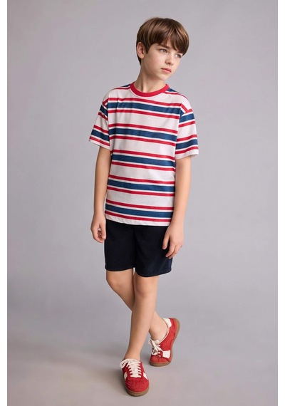 Defacto Regular Fıt Tencel Şort Erkek Çocuk H5137a826smnv91 Lacivert-nv91