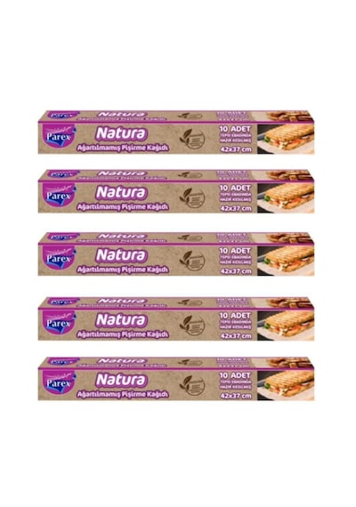 Parex Natura Ağartılmamış Hazır Kesilmiş Pişirme Kağıdı 5 x 10'lu