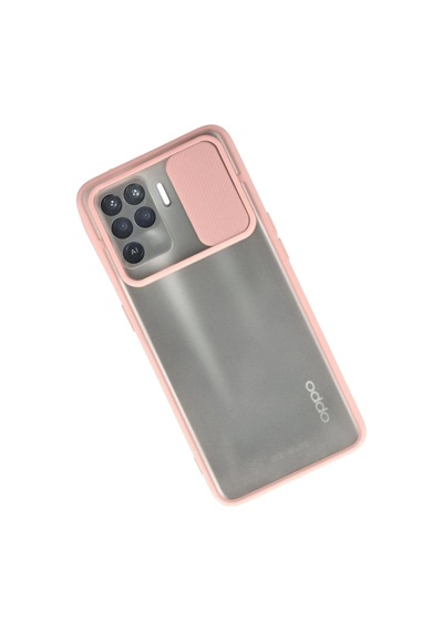 Newface Oppo Reno 5 Lite Kılıf Palm Buzlu Kamera Sürgülü Silikon Semeglbl - 10 - Pembe