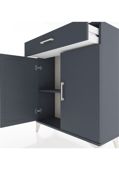 Arges Şifonyer Tek Raflı Tek Çekmeceli 2 Kapaklı 88x30x106 Antrasit-antrasit Antrasit Arges Şifonyer Tek Raflı Tek Çekmeceli 2 Kapaklı 88x30x106 Antrasit-antrasit Antrasit