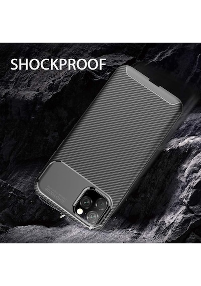 Apple Uyumlu  iPhone 11 Pro Max Kilif Karbon Tasarim Negro Silikon Kapak 403232545
