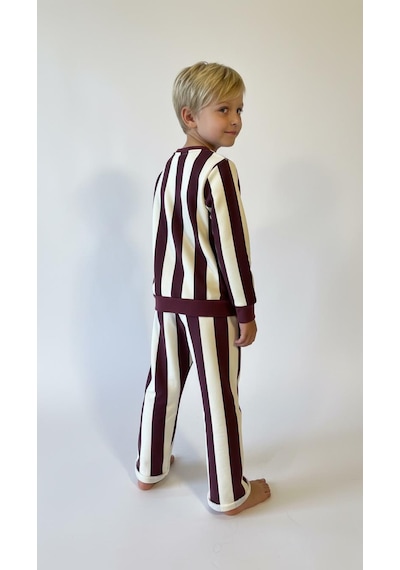 Miababy Çizgili Cool Star Baskılı 2 Li Takım Bordo