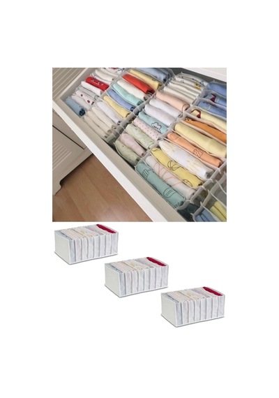 Serstil 3 Adet - Xlarge 8 Gözlü Çekmece Içi Düzenleyici Organizer 31 X 36 X 12 Beyz-3xl
