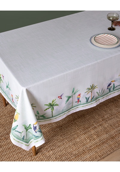 Madame Coco Albe Masa Örtüsü - Yeşil/beyaz - 150x250 Cm 8684427278208 Çok Renkli