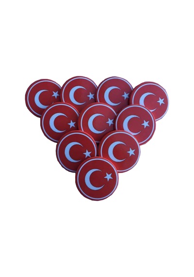 20 Adet Kırmızı Ay Yıldız Türk Bayrağı Yaka Rozeti