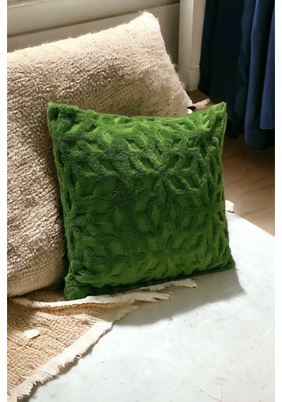 Bohem 4'lü Dekoratif Yastık Kılıfı Kırlent Kılıfı 43x43 Cm Yeşil Yeşil