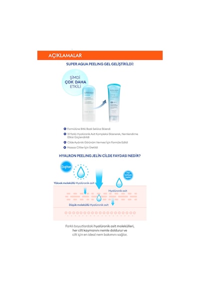 Missha Super Aqua Ultra Hyalron Peeling Gel Hyalüronik Asit İçeren Pürüzsüz Görünüm Veren Peeling 100 ML
