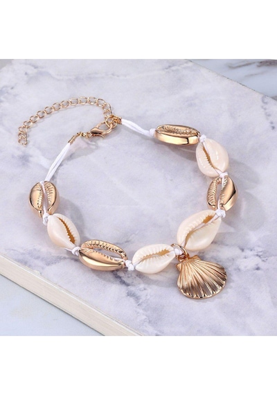 Brezza Lusso Jewelry Vintage Style Doğal Deniz Kabuğu Bayan Ayak Halhal Çok Renkli