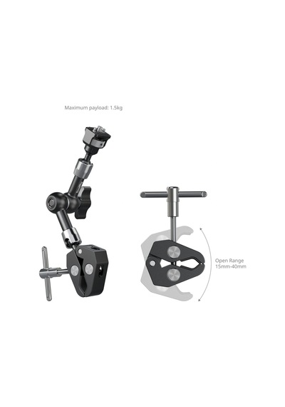 Smallrig 5310 Magic Arm Yengeç Şeklinde Kelepçeli 7'' Siyah