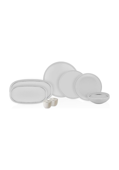 Neva N3456 Velvet Platin 28 Parça Yaldızlı Porselen Yemek Takımı