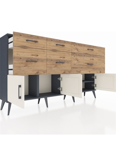 Arges Konsol Tek Raflı 6 Çekmeceli 4 Kapaklı 176x30x99 Antrasit-aytaşı/çam Aytası/atlas Çam - Antrasıt Arges Konsol Tek Raflı 6 Çekmeceli 4 Kapaklı 176x30x99 Antrasit-aytaşı/çam Aytası/atlas Çam - Antrasıt