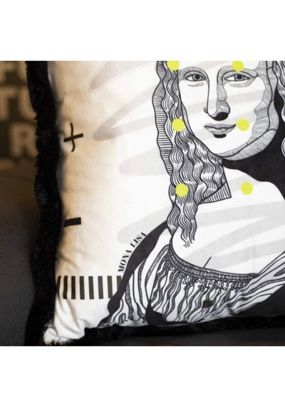 Mona Lisa Kadife Yastık/kırlent Dolgu Boncuk Elyaf Uluslararası Yıkama Ve Solmama Sertifikası Çok Renkli