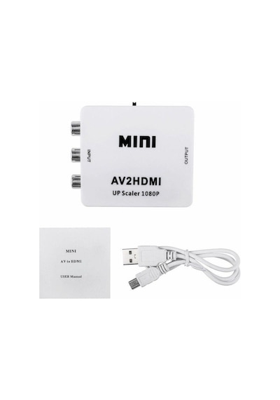 Rca To Hdmi Av Çevirici Dönüştürücü Converter 1080P Tv Tüplü Televizyon