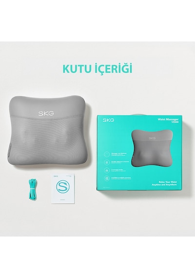 SKG VS500 Masaj Yastığı | Bel Sırt Boyun Kalça Omuz | Isı Destekli, Kablosuz, Ergonomik, Type-C Şarjlı