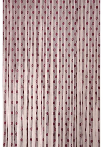 Küçük Puanlı Model Bordo Renk Hazır Ip Perde 300x270 Cm