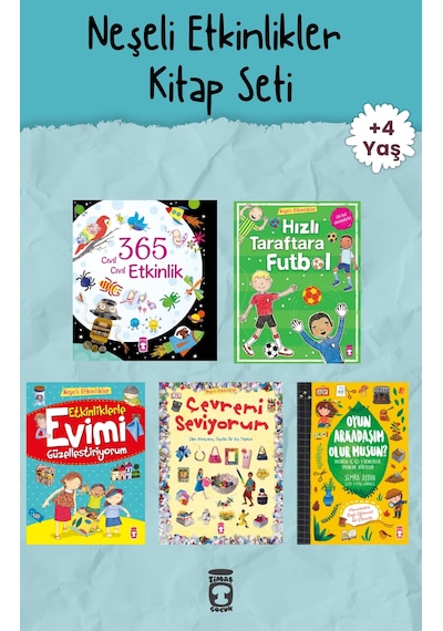Timaş Çocuk Neşeli Etkinlikler 5 Kitap Takım - 4-7 Yaş Okul Öncesi 1. Ve 2. Sınıf Tatil Etkinlik Kitabı Seti