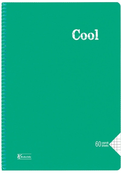K.Color A4 60 Yaprak Kareli Pp Kapak Spiralli Cool Defter