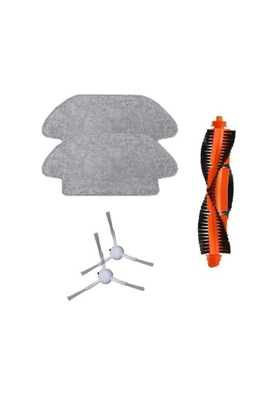 Xiaomi Mi Robot Vacuum Mop Pro Seti: 2 Adet Fiber Mop Bezi - 2 Adet Yan Fırça - 1 Adet Ana Fırça
