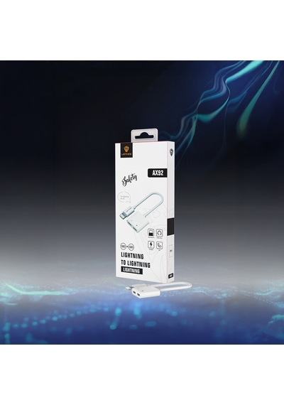 Lenyes Ax92 Lightning To Lightning 2in1 Şarj Ve Kulaklık Dönüştürücü Adaptör Beyaz Beyaz