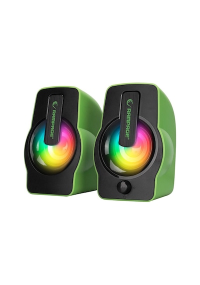 Rampage Falsetto Rms-g7 Hoparlör Seti 2.0 6w - Yeşil Rgb Işıklı Usb Kablolu