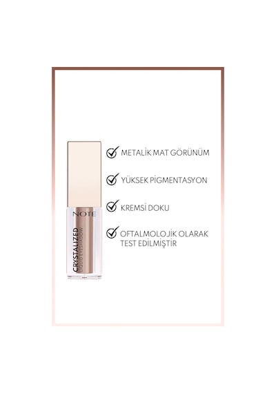 Note Cosmetique Crystalized Liquid Eyeshadow Likit Metalik Göz Farı - 10 Sand Whisper