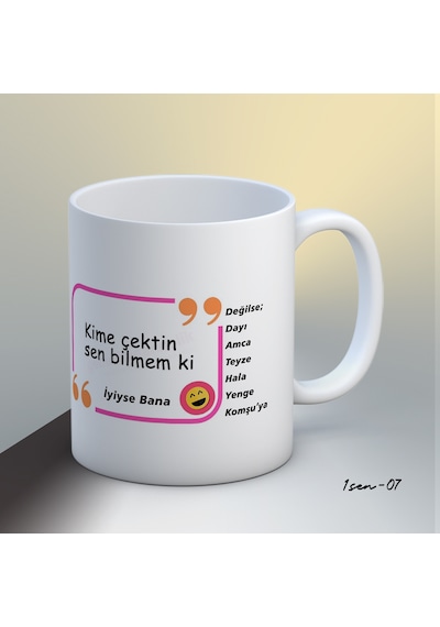 Anne Temalı Kupa Bardak-1sen07 Beyaz