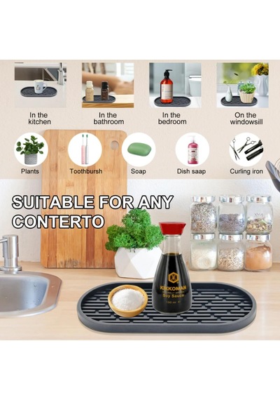 Silikon Çok Amaçlı Organizer, Siyah, Mutfak Banyo Yatak Odası İçin, 24.2x11.1x1.1cm Çok Renkli