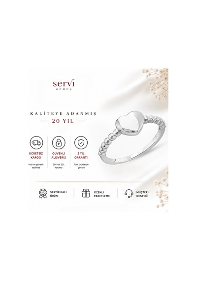 Servi 925 Ayar Amora Yüzük-80 Gümüş
