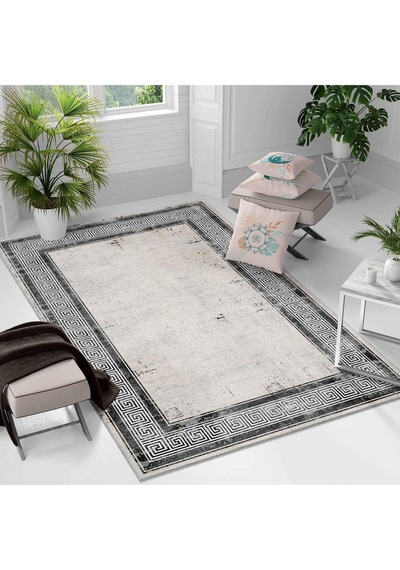 Kaymaz Taban Yıkanabilir Halı Mutfak, Salon, Yatak Odası İçin Modern Dijital Baskı Halı Slnhalı04 - 0015 Çok Renkli