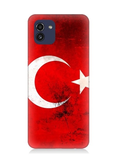 Samsung Galaxy A03 Uyumlu Türk Bayrağı Desenli Silikon Kılıf