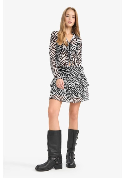 Defacto Coool Zebra Desenli Normal Bel Tül Mini Etek G3389ax25aubk81 Siyah