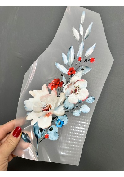 Ütü İle Yapışan Orkide Transfer Baskı Arma 29x14 Cm
