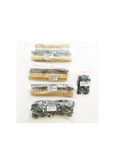 Elektrolitik Aluminyum Pcb Montaj Kondansatör 1Uf, 2.2Uf-100 Adet