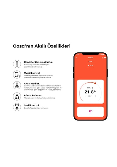 Cosa Akıllı Oda Termostatı Kablosuz Kombi Kontrolü V5