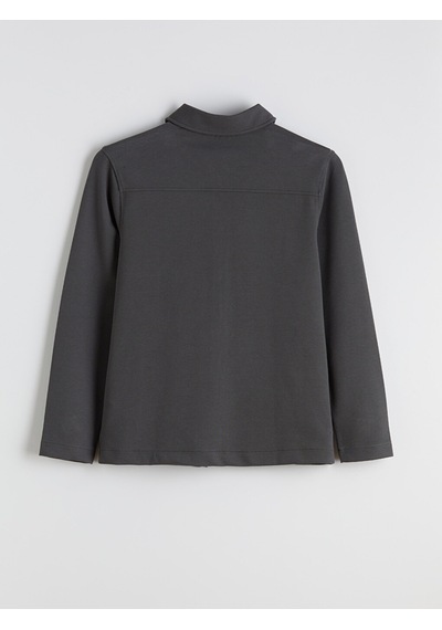 Lcwaıkıkı Classic Antrasit Standart Kalıp Polo Yaka Erkek Fermuarlı Sweatshirt