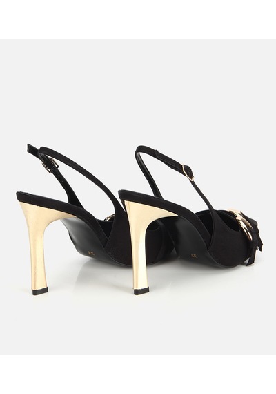 Hotiç Kadın Siyah Gold Detaylı Arkası Açık Stiletto 01ayh320870a100 01ayh320870a100 Siyah
