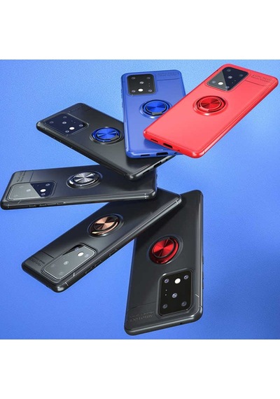 Samsung Galaxy Uyumlu S20 Ultra Kılıf Yüzüklü Magnetli Ravel Case